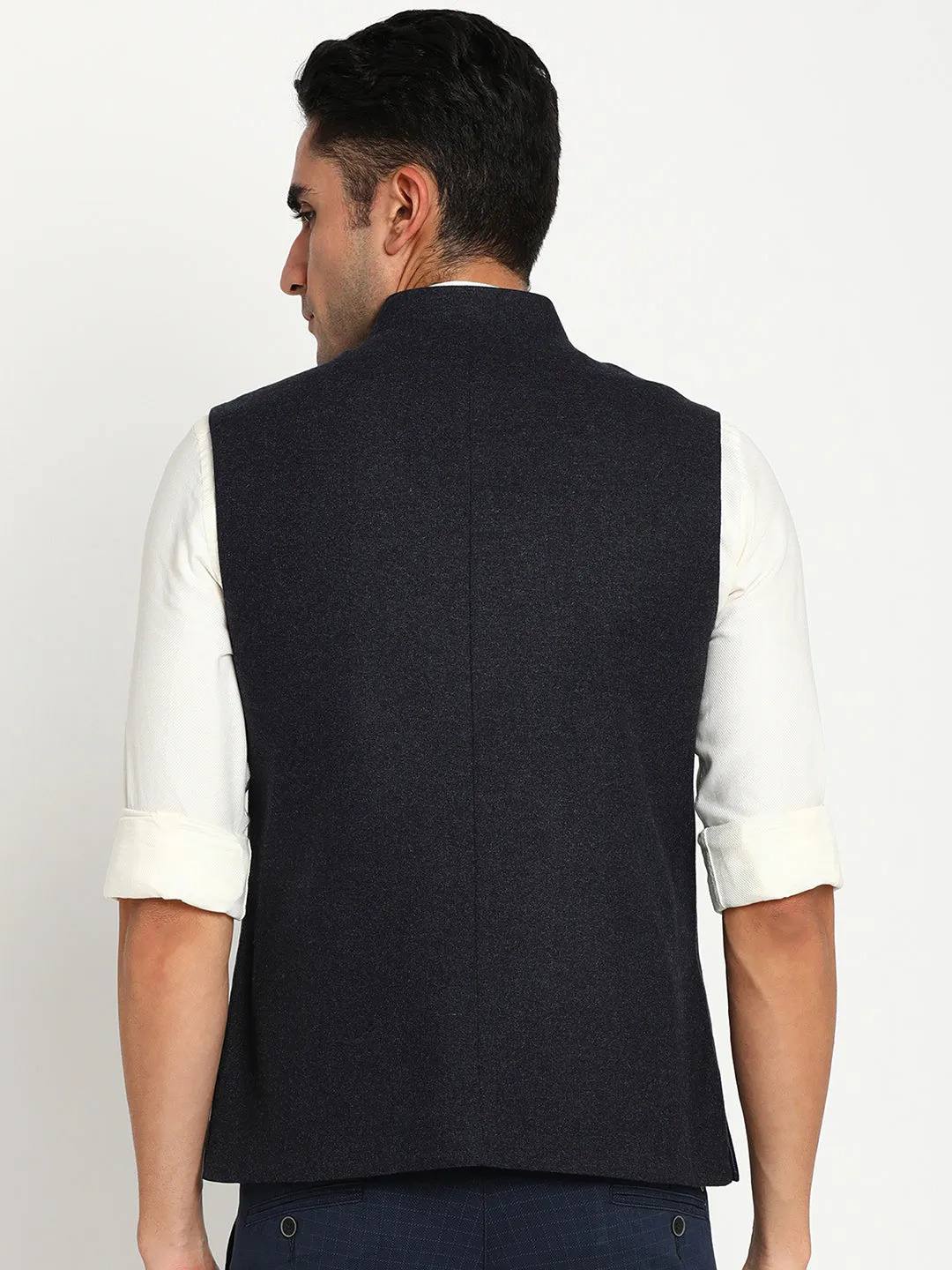 Turtle Men Black Solid Nehru Jacket