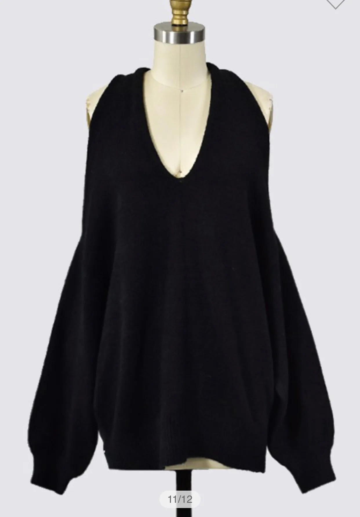 Twisted Black Knit Sweater