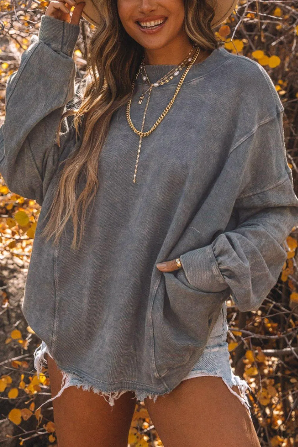 Twisted Plunge Sweatshirt