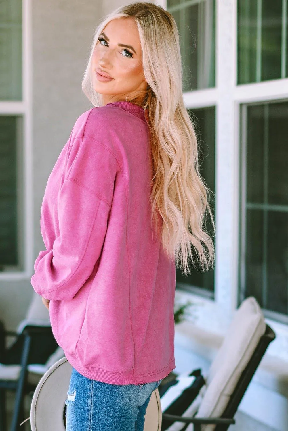 Twisted Plunge Sweatshirt