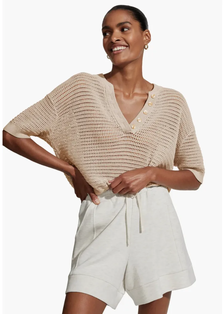 Varley Callie Knit Top- Moonlight