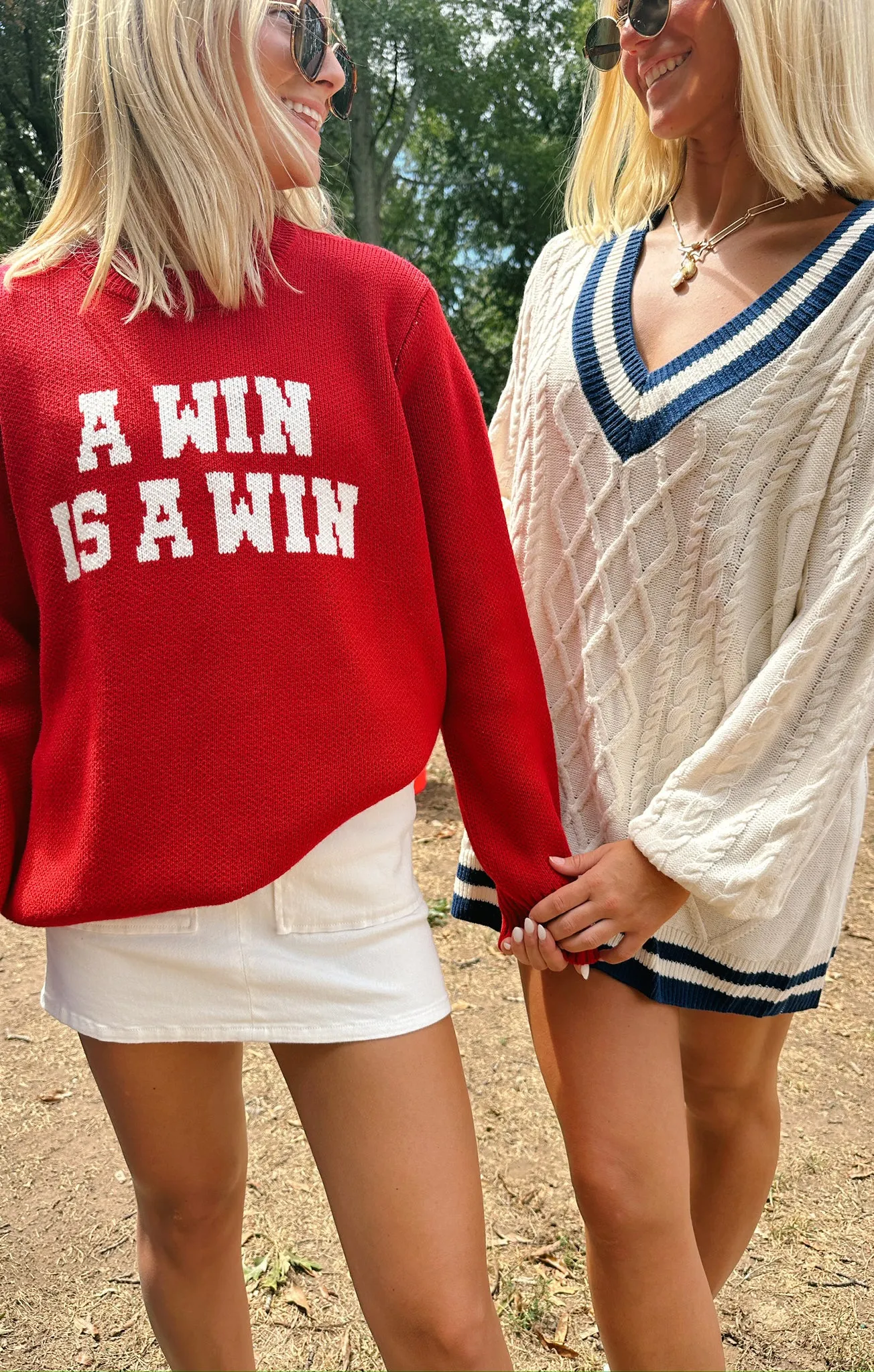 Varsity Sweater ~ Win Graphic Knit