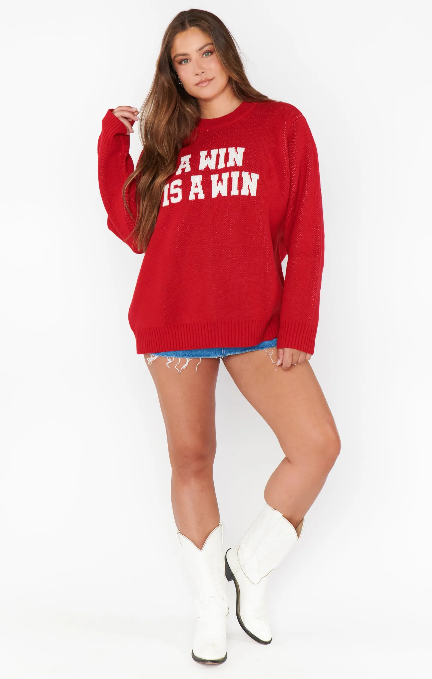 Varsity Sweater ~ Win Graphic Knit