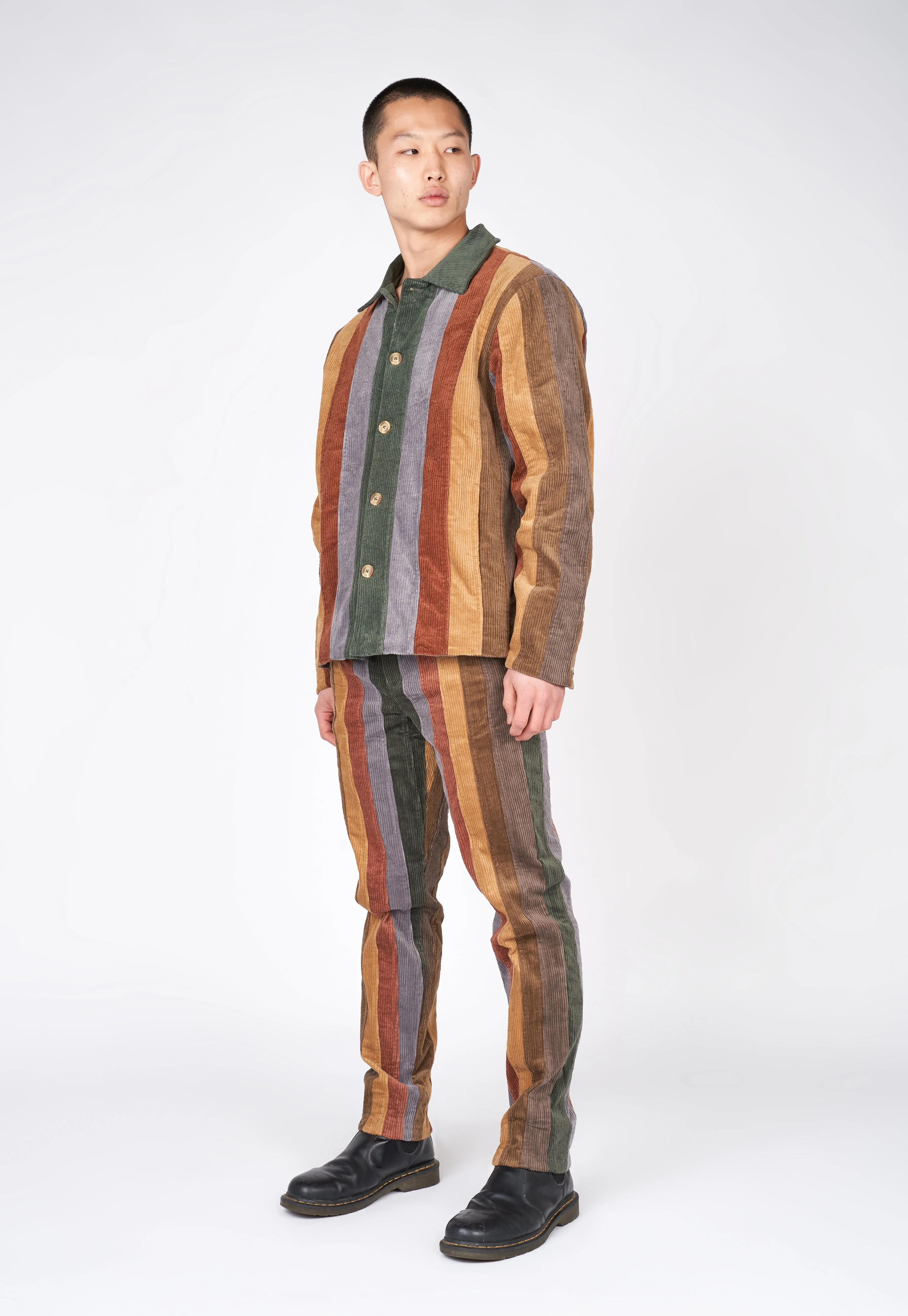 Vertical Paneled Corduroy Pants