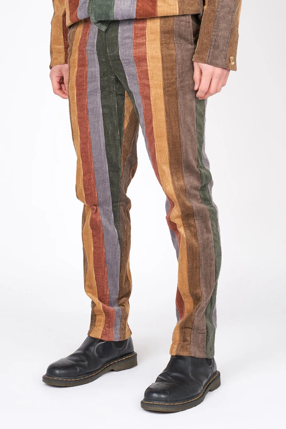 Vertical Paneled Corduroy Pants