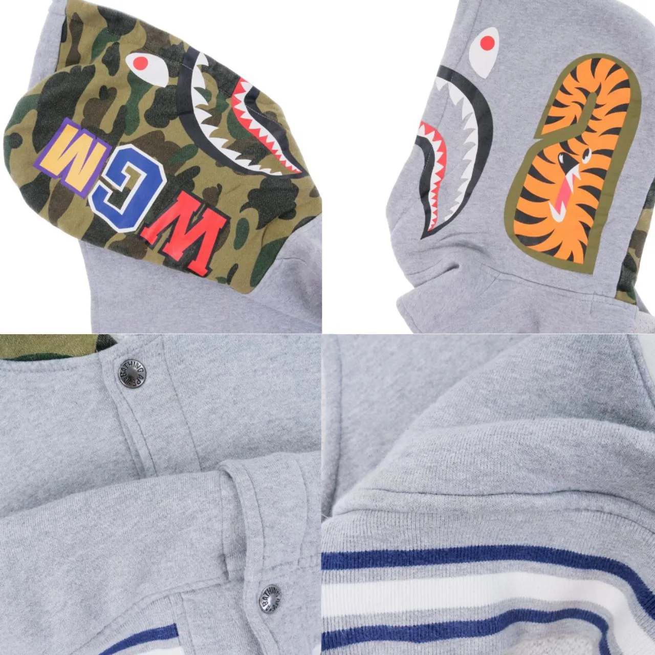 Vintage BAPE Tiger & Shark Hooded Vest Size M