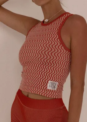 Wavy Lines Tank - Melon