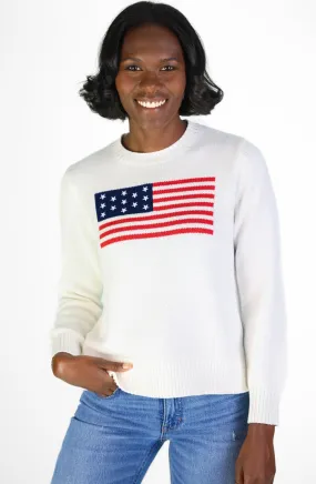 White Sport Crew Flag Sweater