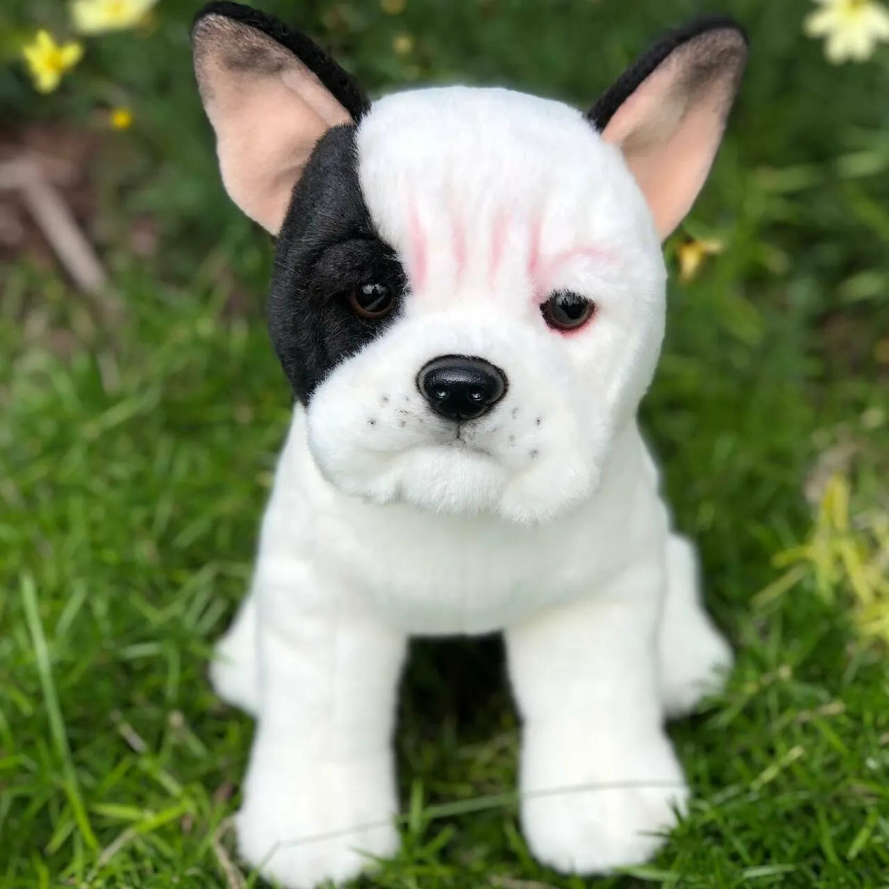 White with Black Spots Plush French Bulldog by Auswella