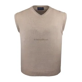 Winterbeck Sleeveless V Neck Jumper - JF57 - Taupe