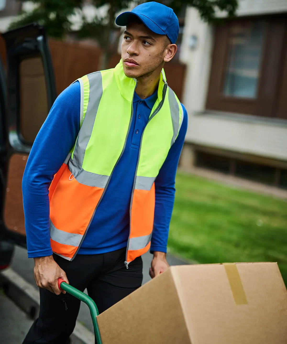 Yellow/Navy - Pro hi-vis full-zip gilet