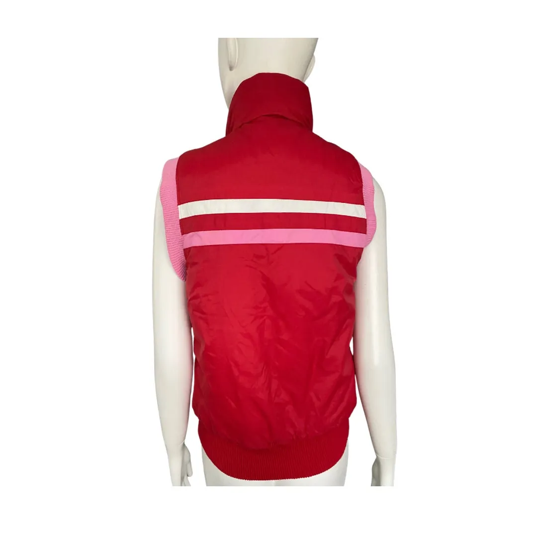 Zip Front Vest Contrast High Neck Gilet Red SIZE 12